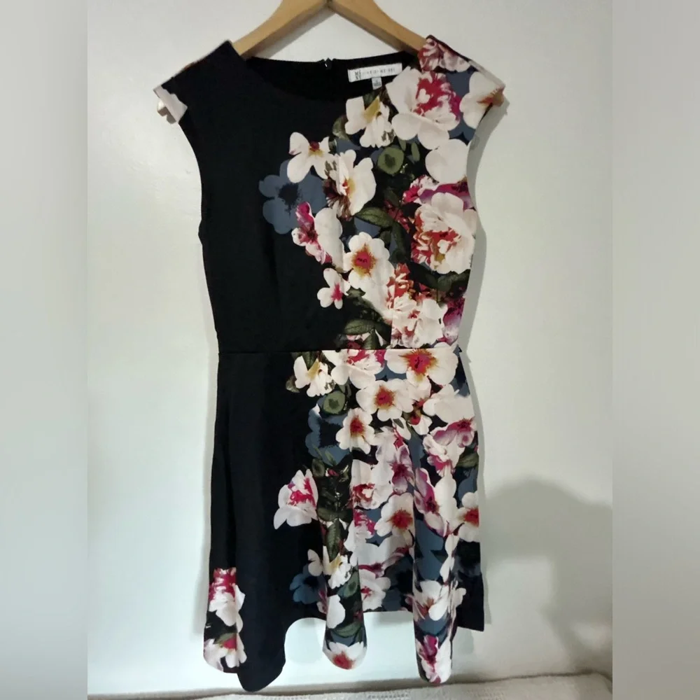 Floral Black Mini Dress - Picture 2 of 6